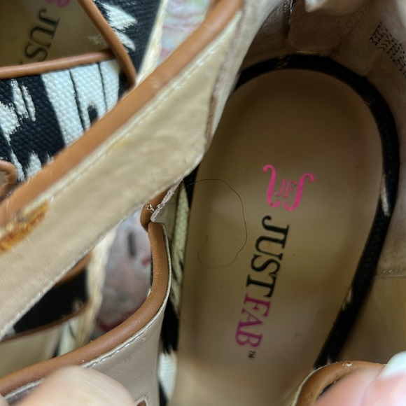 Just fab beautiful high platform, shoes, canvas, black, and brown - Picture 6 of 10